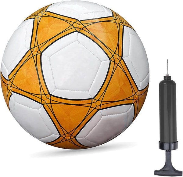 Soccer Ball Size 3, 4, 5 Soft PU for Practice Training, Gift for Boys and Girls, Includes Pump and Needle