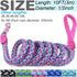 Reflective Dog Leash, Strong Nylon Rope Braided Heavy Duty for Large and Medium Dogs, 10ft, Pink