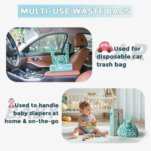 Doggy(360 Count 1.1 Cat Litter Disposal Bags and Dog Poop Bags with Handle,Cornstarch Based Extra Thick and Guaranteed