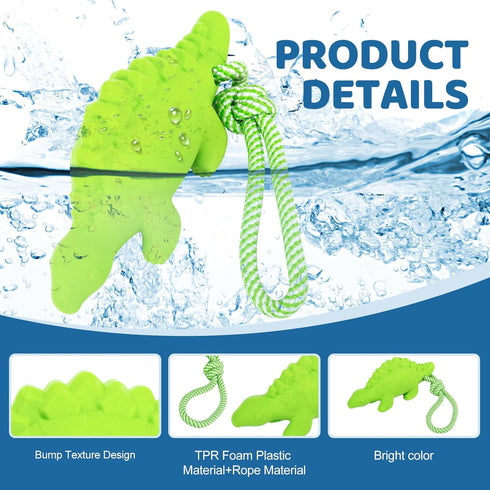 Dog Floating Toy, Chew Toy for Aggressive Chewers, Pool Toy with Rope for Interactive Fetch & Play