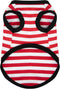 Happy Color Striped Dog Shirt, Cotton Sleeveless Tank Top for Small Medium Dogs, Colorful Pet Apparel, Red XXL