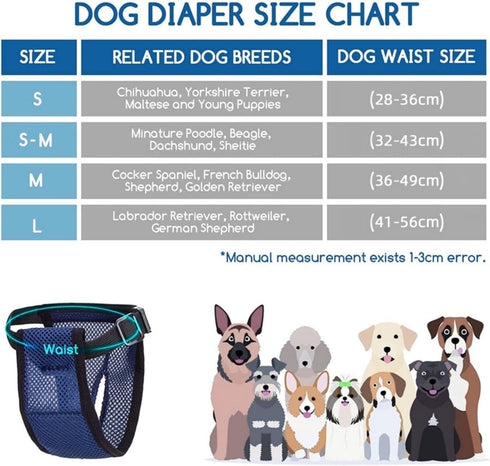 3 Dog Pants in Heat Reusable Diapers with Replace Diaper, Female Dog Heat Cycle Adjustable Protective Pad for Dogs Blue