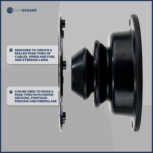 Five Oceans Motor Well Boot, Cable Boot, Covers Holes Up to 5-1/2" Diameter - FO563