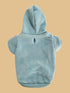 QWINEE Basic Dog Hoodie - Warm Jacket for Dogs, Cat Apparel, Dog Shirt for Small Medium Dogs (Cadet Blue, S)