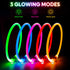 Light Up Dog Collar, Waterproof LED Pet Collar Rechargeable, TPU Cuttable Glow in The Dark for Night Walking (Pink)
