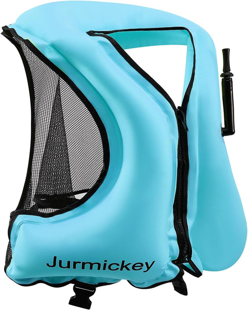 Inflatable Snorkel Vest for Adults, Portable Swim Jacket & Buoyancy Vest for Snorkeling, Swimming, Kayaking