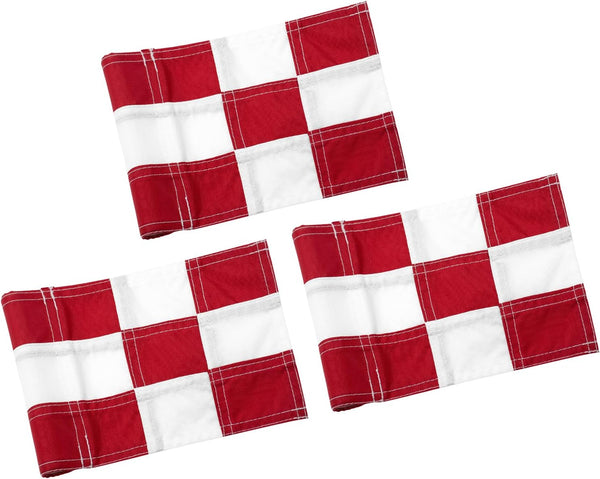 KINGTOP Checkered Golf Flag - 8x6 Inch, 420D Nylon, Tube Inserted Mini Practice Putting Green Flags for Yard