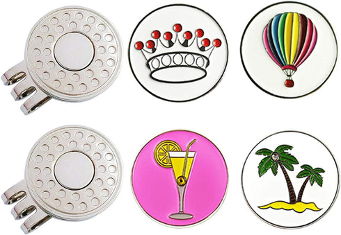Golf Ball Markers with Hat Clips, Value Sets for Men and Women Golfers, Premium Gifts for Enthusiasts