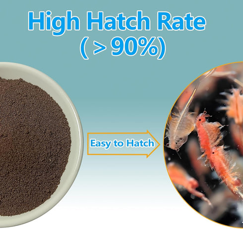 90% 1 OZ Brine Shrimp Eggs Fish Food - Hatch Rate Artemia Cysts Aquatic Foods for Baby Aquarium Fish Freshwater