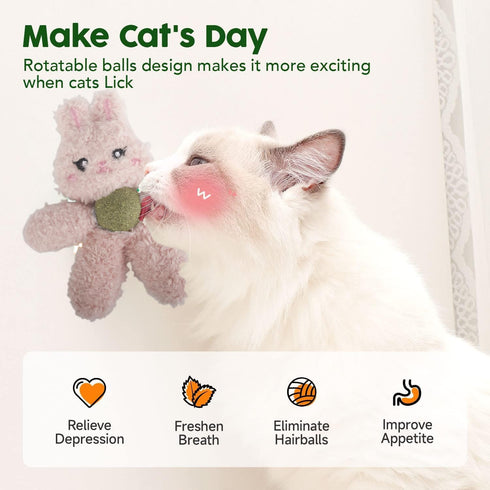 Gavpepy Plush Catnip Toys for Indoor Cats, Interactive Kitten Chew Toys for Teething & Dental Care, Durable Nylon