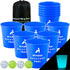 Yard Pong Outdoor/Indoor Games Set: Giant Game for Adults and Family with 12 Buckets, 4 Balls, Carrying Bag