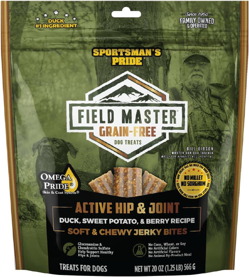 Field Master Active Hip & Joint Duck, Sweet Potato & Berry Recipe Grain-Free Jerky Bites Dog Treats, 20 oz.