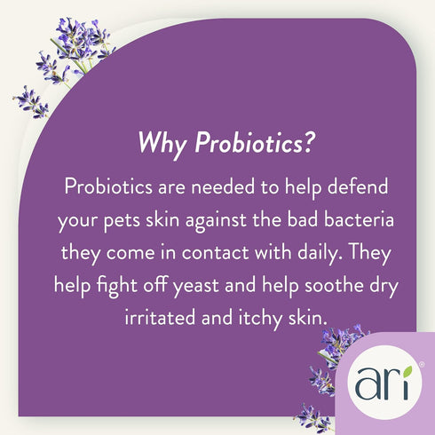 (8 oz) Ari Probiotic Deodorizer Spray for Dogs Lavender & Eucalyptus Scent pH-Balanced, Long-Lasting Freshness