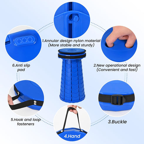 2 Pack 400lbs, Upgraded Collapsible Stools Folding Stool with Cushion,Retractable Folding Stool Max Load Capacity