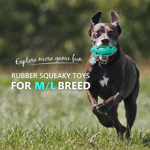 Squeaky Dog Toys for Aggressive Chewers, Rubber Interactive Puppy Ball with Squeaker for Medium and Large Breeds