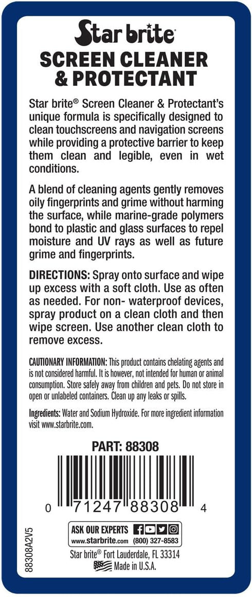 (088308) STAR BRITE Screen Cleaner & Protectant; Clean & Protect Phones, Tablets, Sunglasses, Helmet Visors