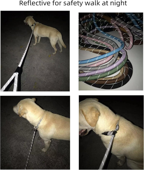 6FT Reflective Slip Leash - Non-Slip Training Leash for Large and Medium Dogs