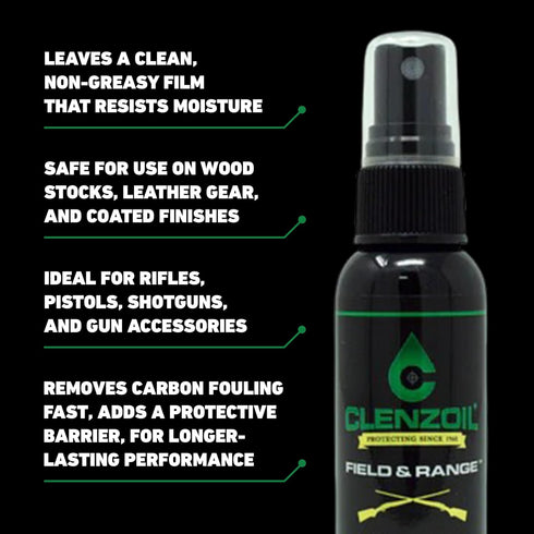 2 oz Clenzoil Field & Range Fine Mist Sprayer - CLP Gun Lubricant - Premium Firearm Maintenance - Rust Preventative