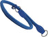 Round Genuine Rolled Leather Choke Dog Collar - Blue (26" Long)