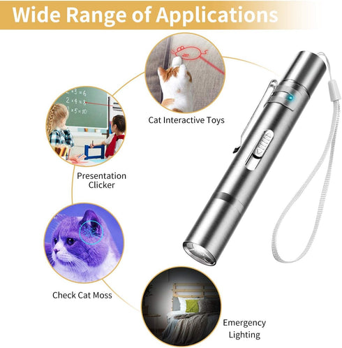 7 Cat Toys Laser Pointer for Indoor Cat Mouse Toys Pet Interactive Toy Pointer Kitten Dog Chase Play LED Flashlight