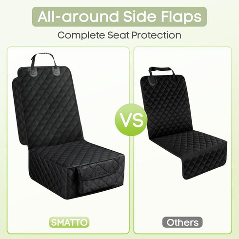 Dog Car Seat Cover for Front Seat, Waterproof Full Protection Pet Car Seat Cover with Side Flaps, Non-Slip Front Seat