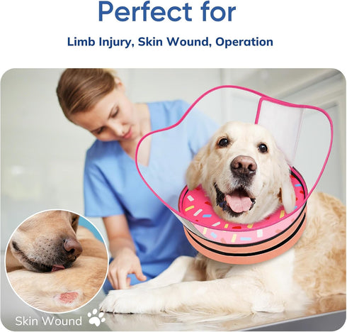Supet Raised Sponge Dog Cone Collar Alternative After Surgery, Soft Dog Cone for Small Medium Large Dogs to Stop