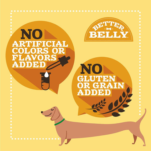 Better Belly Highly Digestible Rawhide Dental Chews, 4 Count - No Artificial Colors or Flavors for Dogs