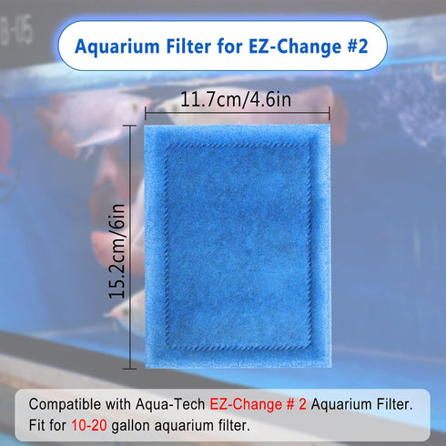 EZ-Change #2 Aquarium Filter Cartridge, 12 PCS Compatible with Aqua-Tech 10-20 Aquarium Filter