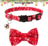 ADOGGYGO Christmas Cat Collar Breakaway with Bowtie Bell - 2 Pack Santa Snowflake Xmas Kitten Collar with Removable
