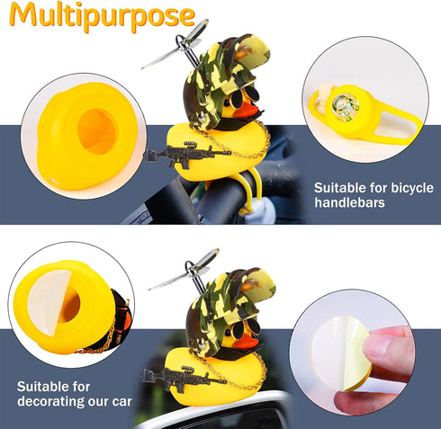wonuu Rubber Duck Car Ornaments, Squeeze Duck Dashboard Decorations for Cycling and Motorcycle Accessories