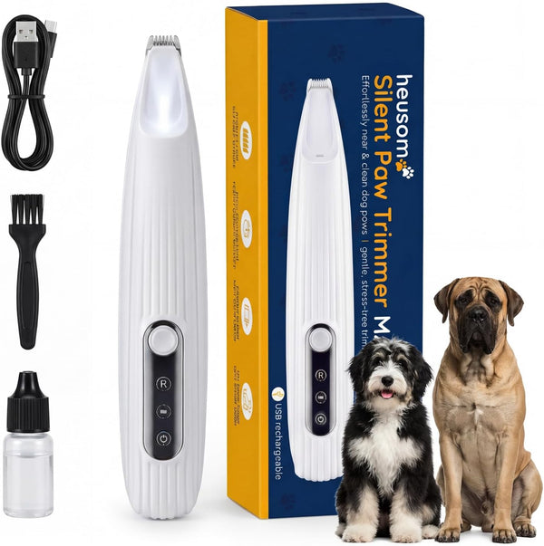 Silent Pet Paw Trimmer | Cordless Shaver for Dogs, Cats, Big &