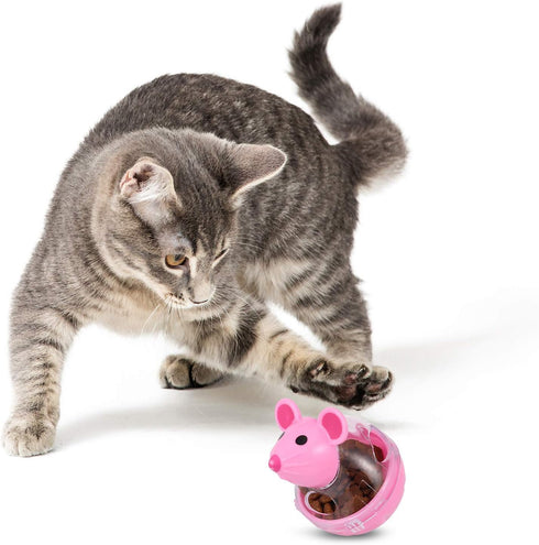 2Pcs Cat Treat Dispenser Toy, Mouse Shape Interactive Toy and Food Dispenser for Pet, Increases IQ