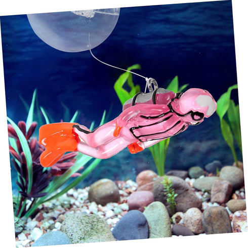 Floating Diver Cute Fish Tank Accessories - Glow in The Dark Diver Decorations, Luminous Model Resin