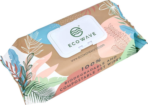 Eco Wave Dog Wipes | 100% Compostable Dog & Cat Grooming and Cleansing Wipes | 400 Wipes