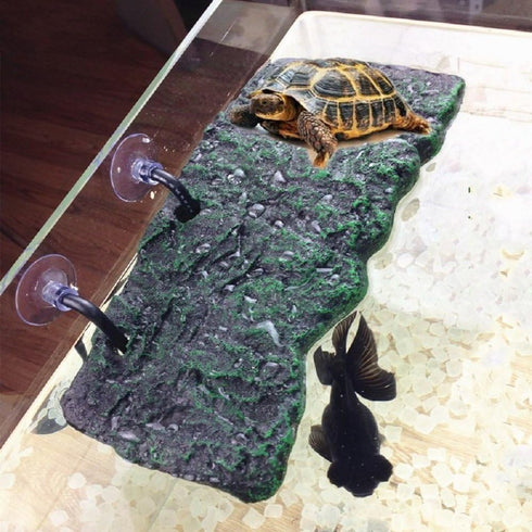 Minidiva Turtle Platform - Floating Turtle Pier Rectangular Dock for Brazilian Tortoise - PU Foam Aquarium Float Decor