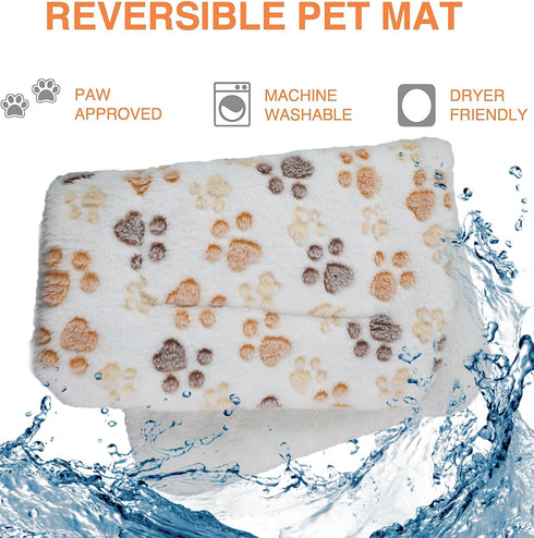 Dog Crate Mat with Pillow - Warm Kennel Liner Blanket, Plush Big Dog Bed 35x26 inches