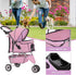 BestPet 3 Wheels Pet Dog Stroller Cat Cage for Medium Small Dogs Cats Travel Folding Carrier Waterproof Puppy Stroller