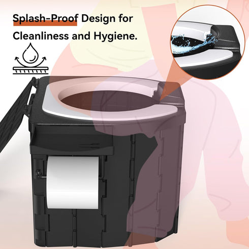 Opliy Backcountry, Portable Camping Toilet Upgraded Soft Camp Toilet Seat with Paper Holder- Travel Potty Perfect