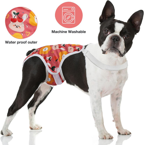 MICOOYO Dog Diaper Onesie Sanitary Pantie with Adjustable Suspender Washable Dog Period Panties Doggie Diapers Pet