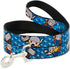 Buckle-Down Pet Leash - Kawaii Thor Poses/Hammer Monogram, Blues, 4 Feet Long, 1/2" Wide