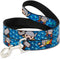 Buckle-Down Pet Leash - Kawaii Thor Poses/Hammer Monogram, Blues, 4 Feet Long, 1.5" Wide