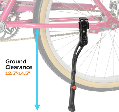 Lumintrail Rear Mount Bike Kickstand - Bicycle Kick Stands for Adult Mountain, Cruiser and Road Bike – Quick Adjust
