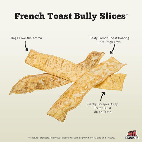 Redbarn Bully Slices for Dogs - Highly Palatable, Long-Lasting Natural Dental Treats, 9 oz, Pack of 3 - French Toast