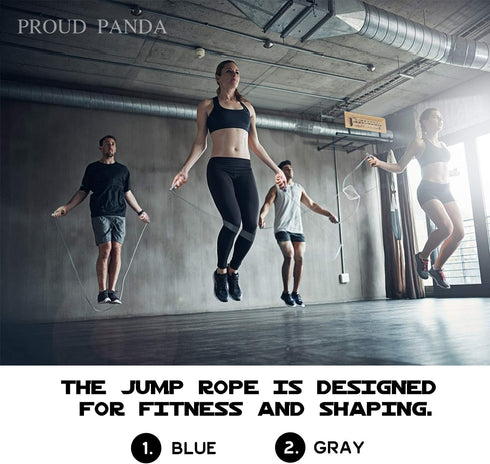 Weighted Jump Rope Workout-1LB Professional Skipping Rope with Adjustable Length and Silicone Comfortable Grips,Heavy Jumpropes Adults Fitness Women Men,Cardio Boxing Endurance Training Exercise by Proud Panda