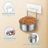 2 Pcs Small Wall Mounted Cat Bowls, Elevated Hanging Puppy Food and Water Bowls, Stainless Steel Non-Spill Kitten