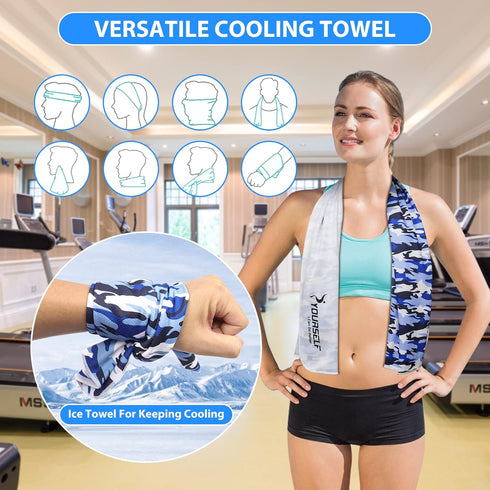 SYOURSELF Cooling Towel, 40" x 12", Instant Cooling Relief for Yoga, Golf, Sports