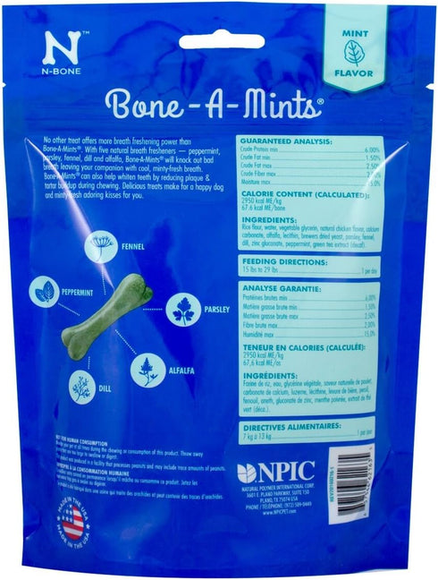 Bone-A-Mints All Natural Wheat-Free Breath Freshening Bone, 8.10-Ounce, Small, 10-Pack