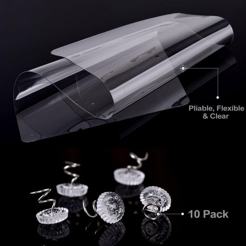 In hand Cat Scratch Furniture Protector, 2PCS Clear Heavy Duty Vinyl Guards with Pins for Pets
