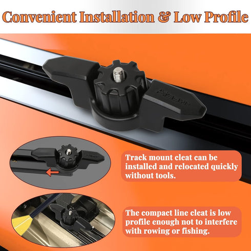 Kayak Cleat Track Mount Anchor for Standard Kayak Rail, Rope Cleat Accessories for Kayak Line