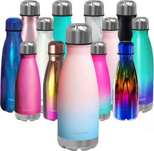 CHILLOUT LIFE Stainless Steel Water Bottle for Kids School: 12 oz Double
